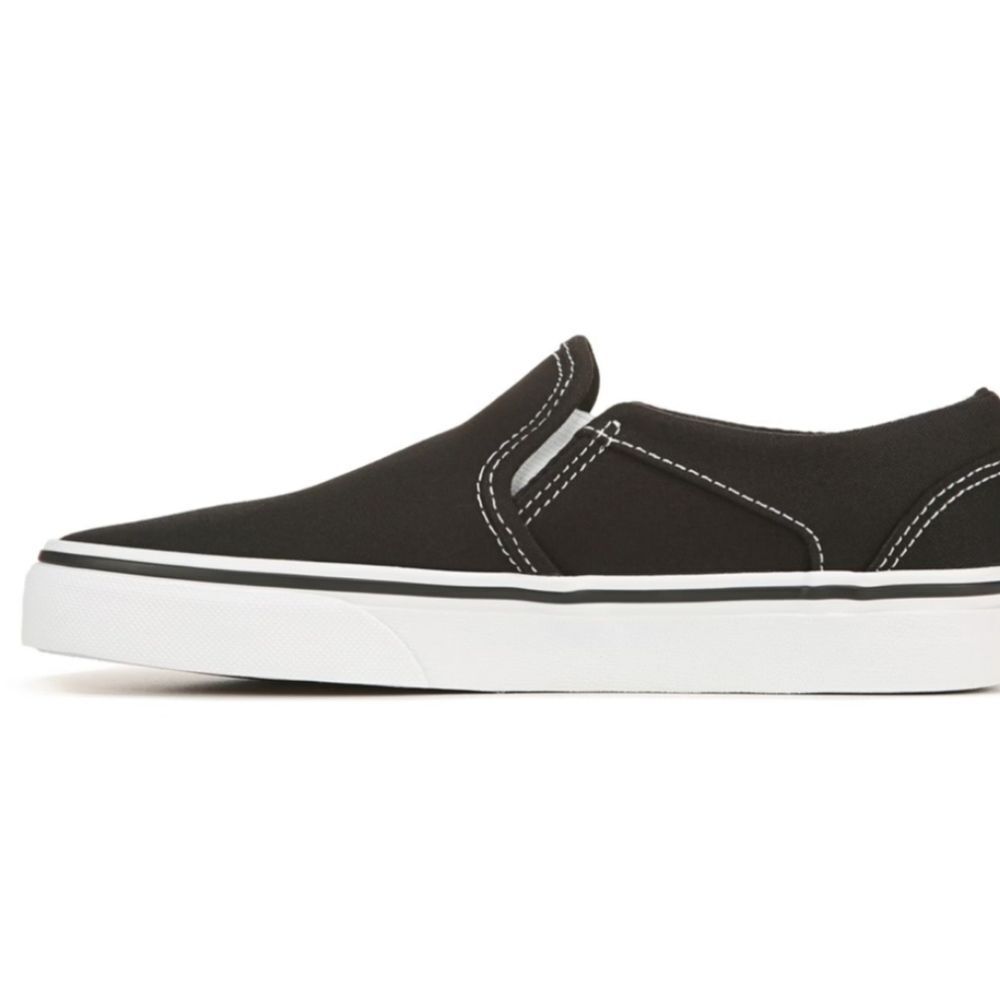 Vans Asher Slip-On Sneaker- Black/White - Picture 3 of 10